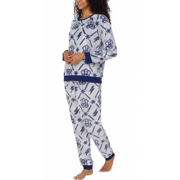 HARRY POTTER • Blue 2-Piece Fleece Jogger Pajama Lounge Set, XL - Picture 2 of 16